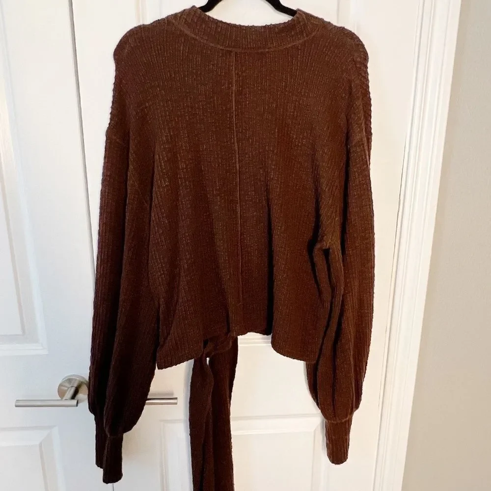 FREE PEOPLE FP Beach Gulfport Pullover Sweatshirt Sweater Size XS Brown